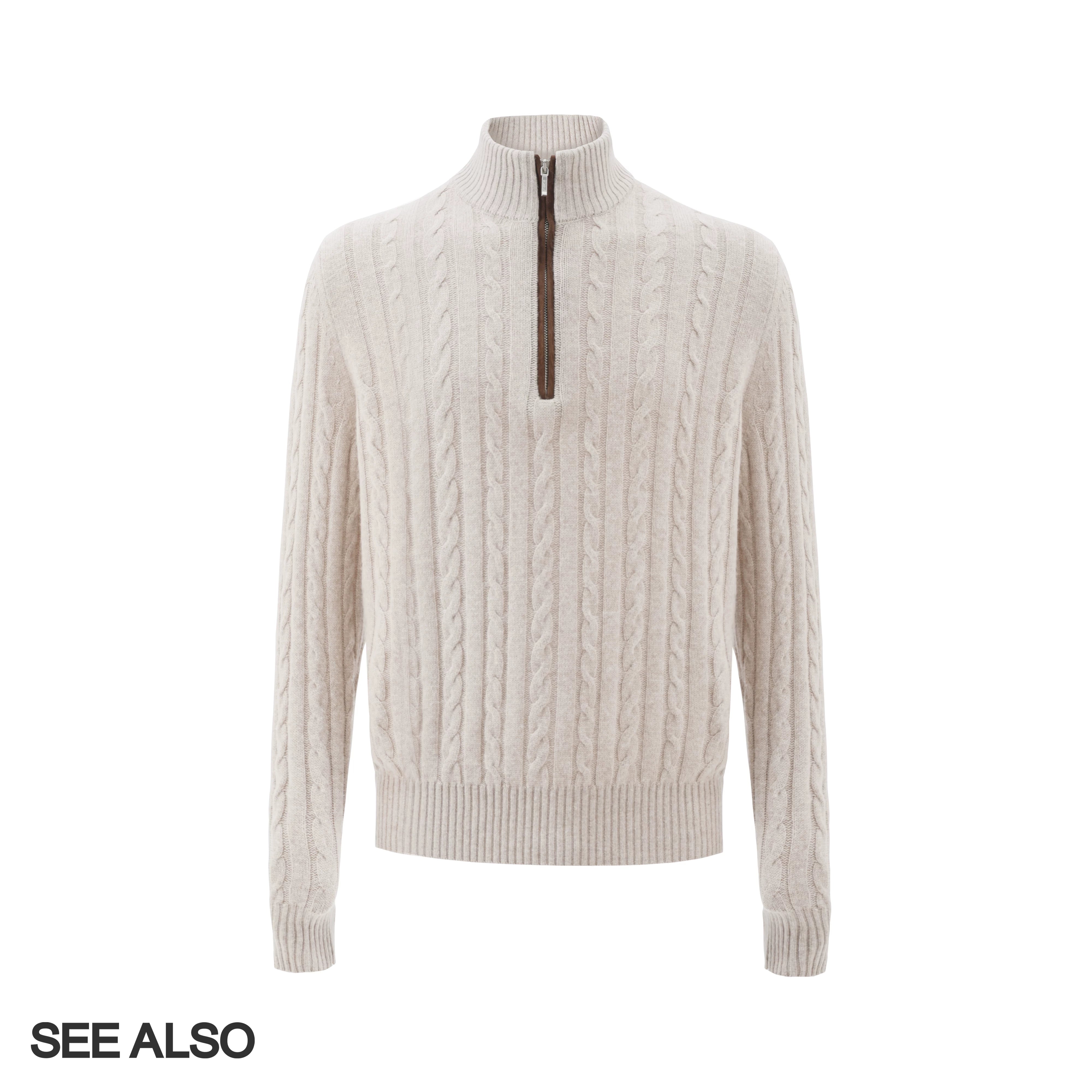 Cable Knit Half-Zip Sweater