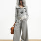 【25s Oct.】Vintage Grey Fur Collar Hooded Sweatshirt