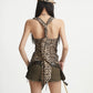 【25s Aug.】Leopard Metallic Flower Twist Camisole