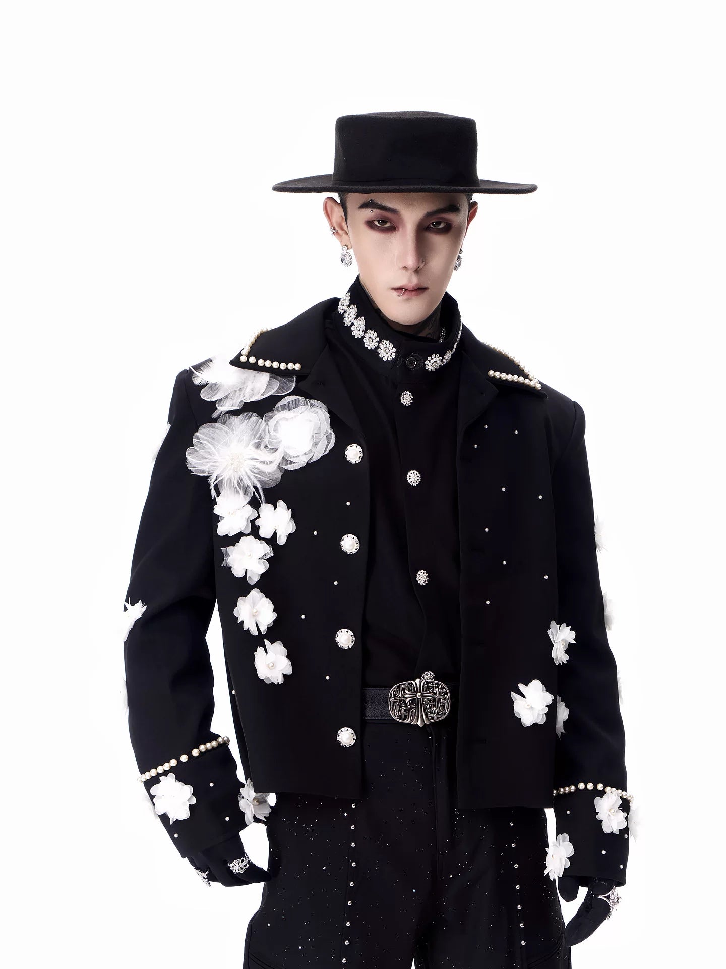 【26s Feb.】Couture 3D Floral Structured Shoulder Cropped Jacket / Pants
