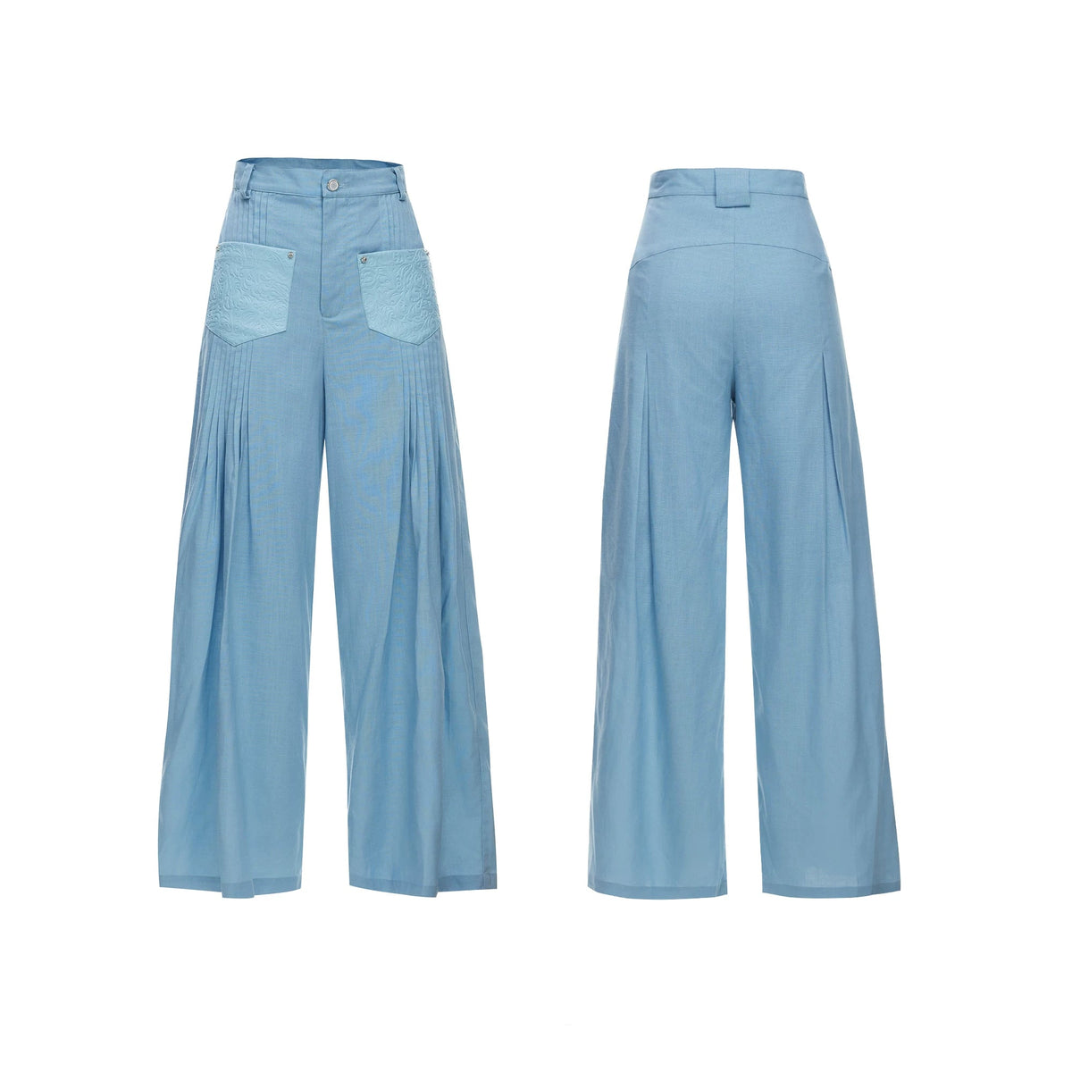 Embroidered Pleated Relaxed Shirt / Pants