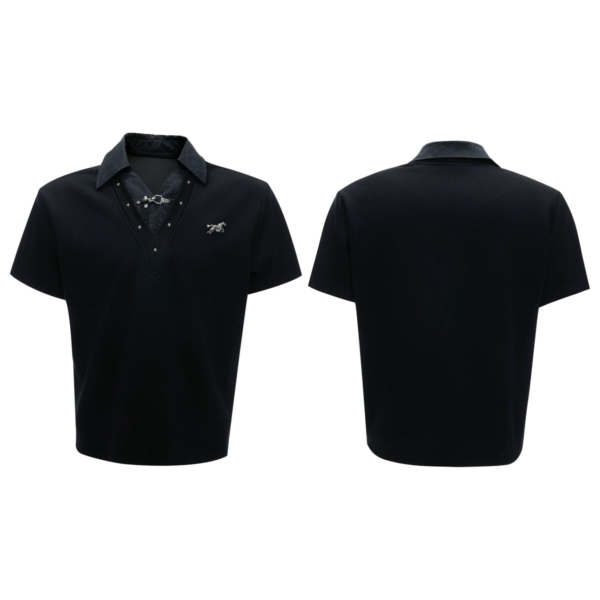 Layered Studded Polo Tee