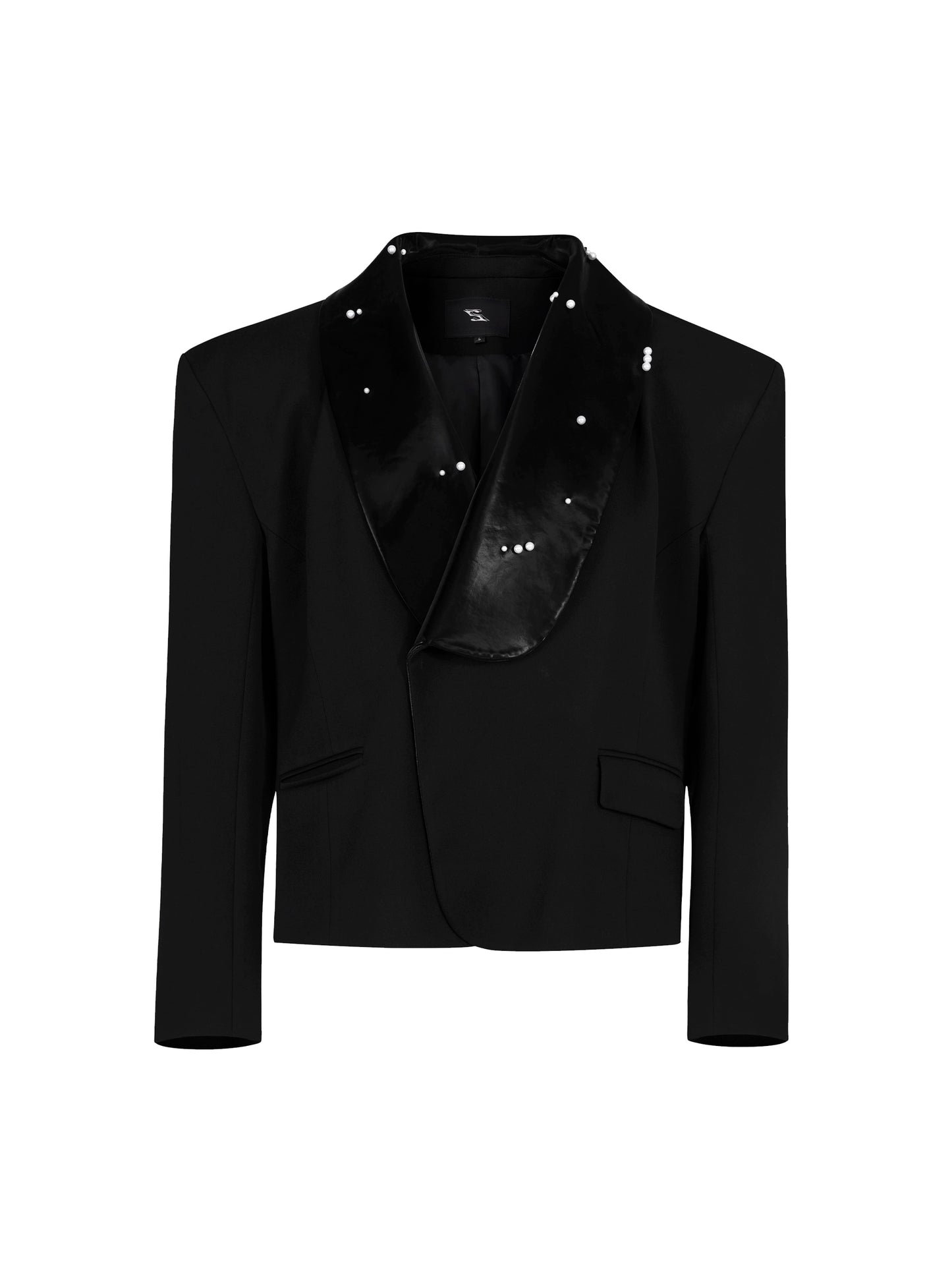 【25s Nov.】PU Leather Pearl-trimmed Suit/ Trousers