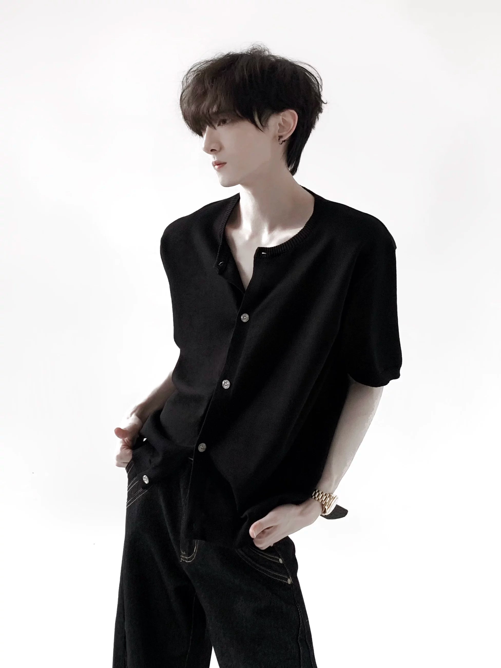 Clean Fit Knit Cardigan Tee