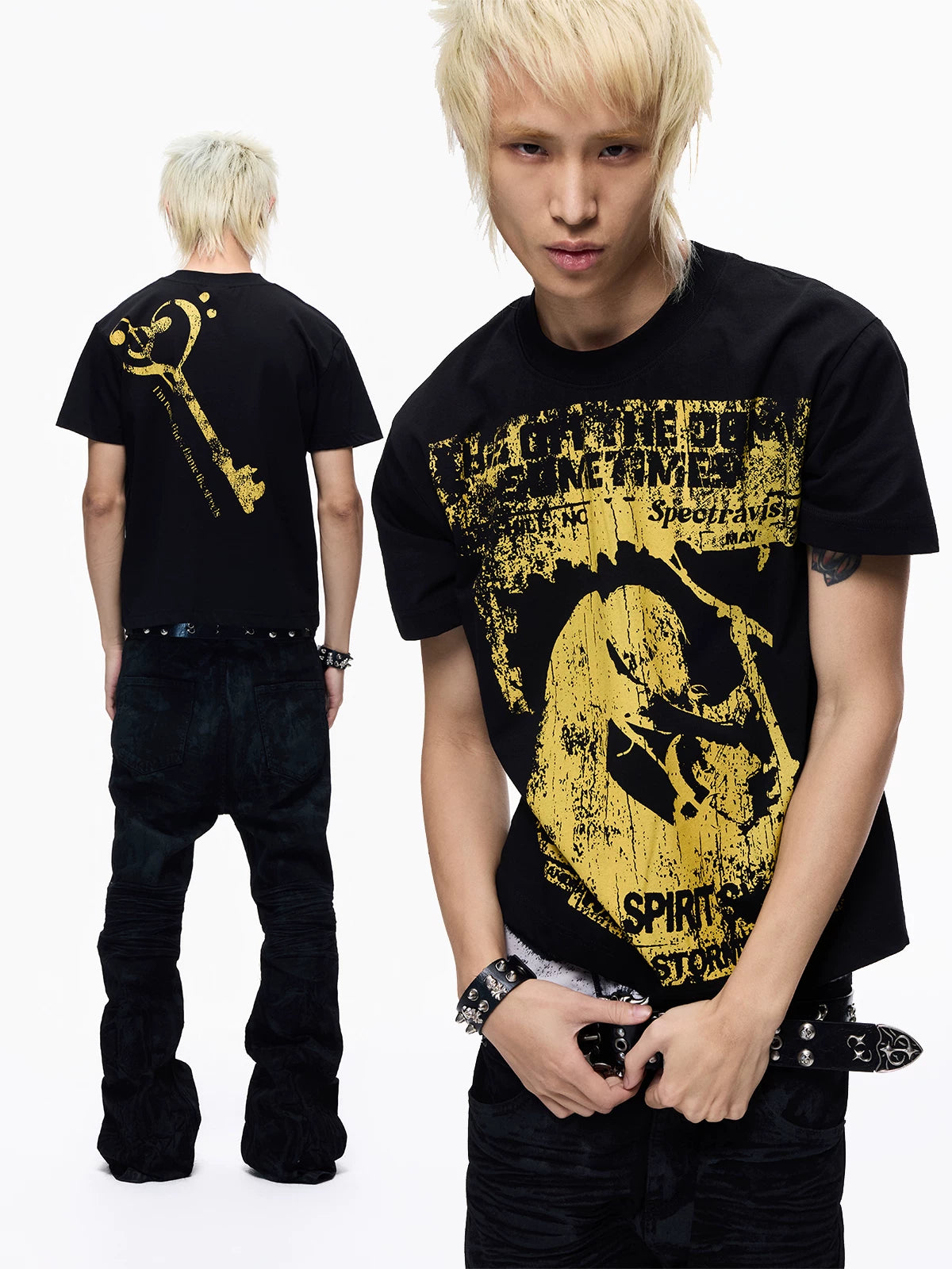 Vintage Rock Band Graphic Cropped Tee