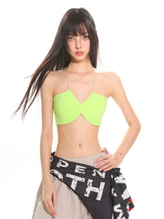 【25s Jul.】Rainbow Spaghetti Strap Beach Base Bra