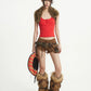 【25s Aug.】Washed Denim Fringe Waist Utility Shorts