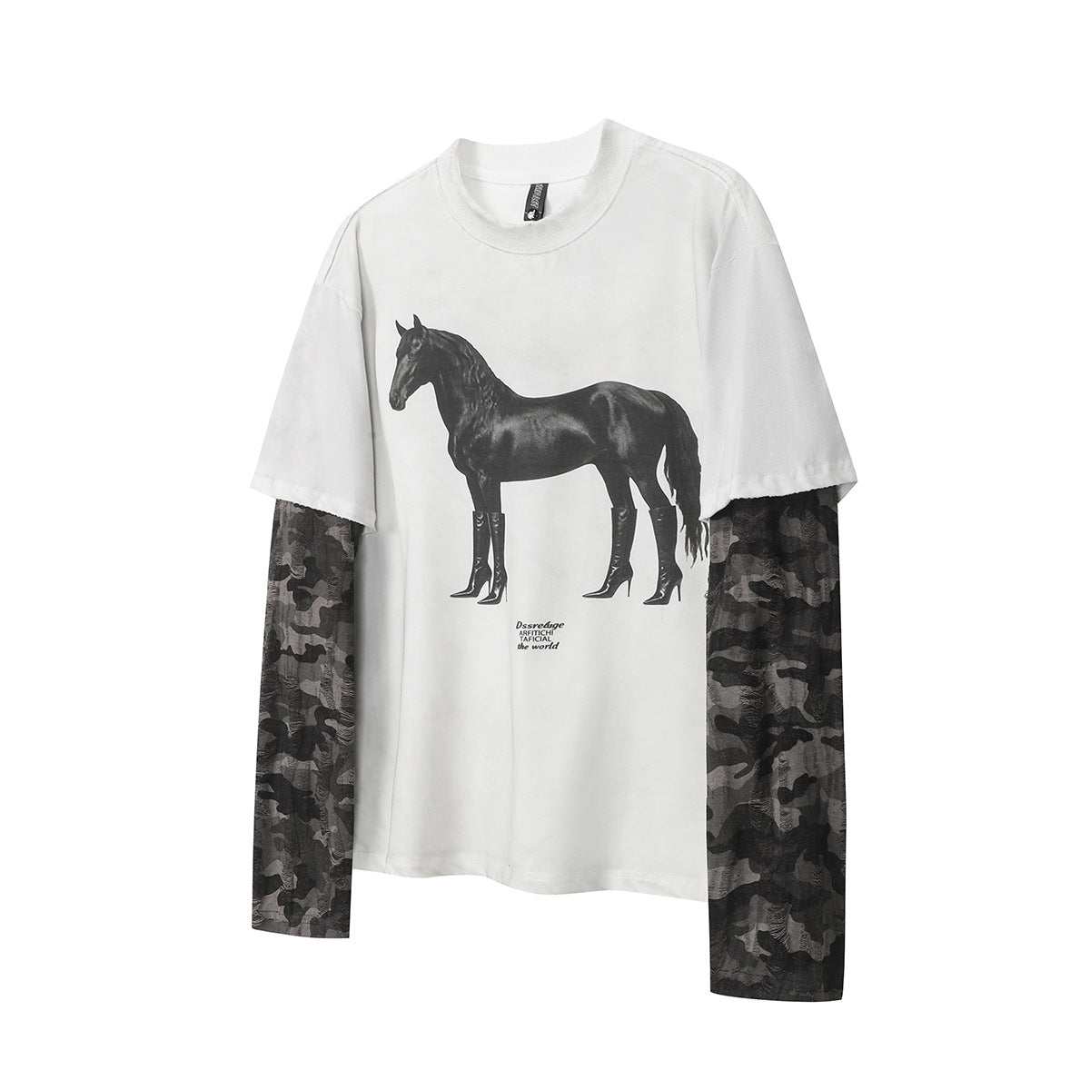 Layered Distressed Washed Long Sleeve Tee
