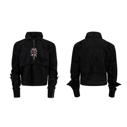 【25s Oct.】Suede Graffiti Deconstructed Design Hoodie/Pants