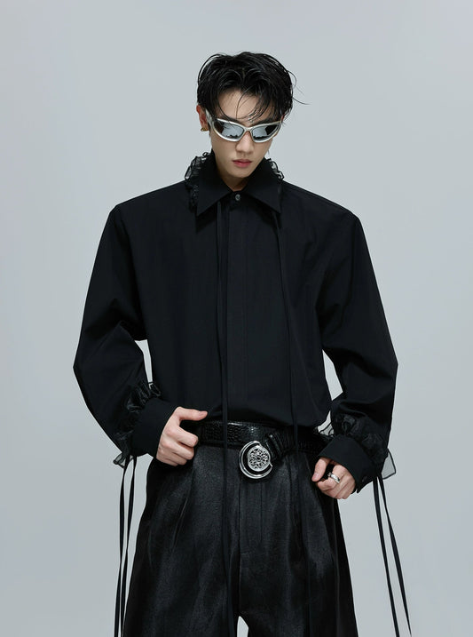 【25s Dec.】Detachable Lace Ribbon Design Shirt