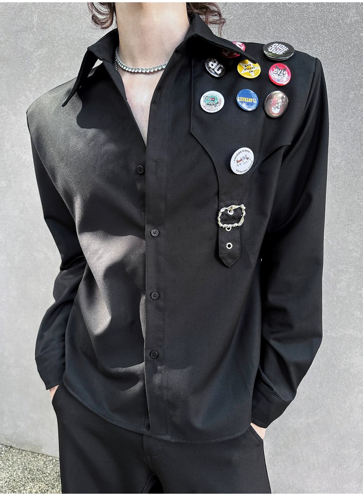 Badge Detail Casual Shirt
