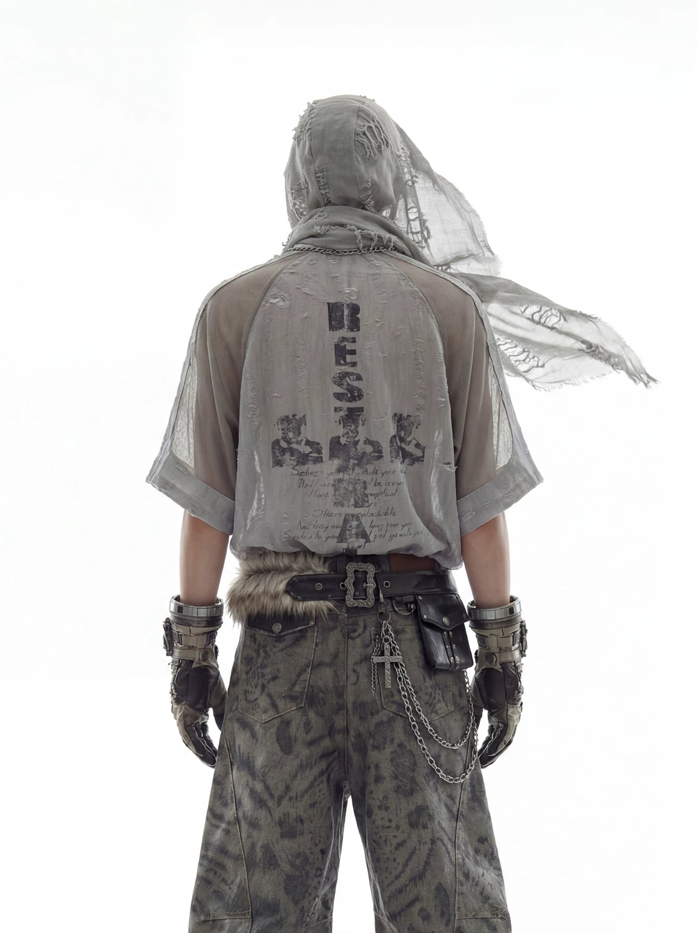 Deconstructed Patchwork Distressed Jersey Tee