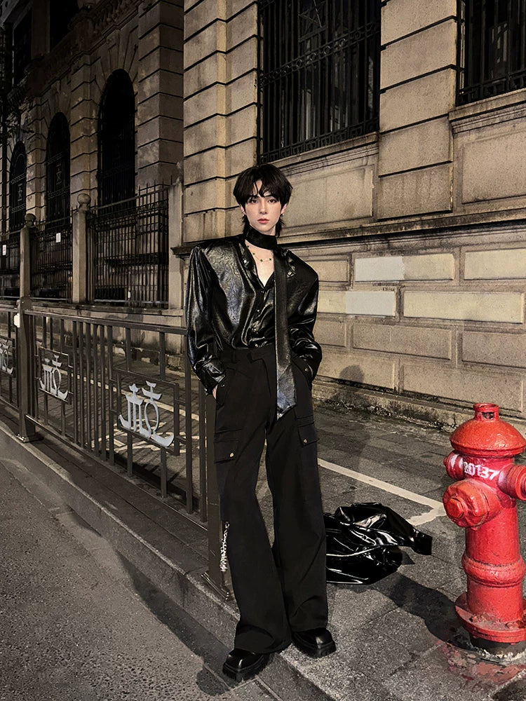 【26s Jan.】Minimal Leather Long-Sleeve Shirt Jacket