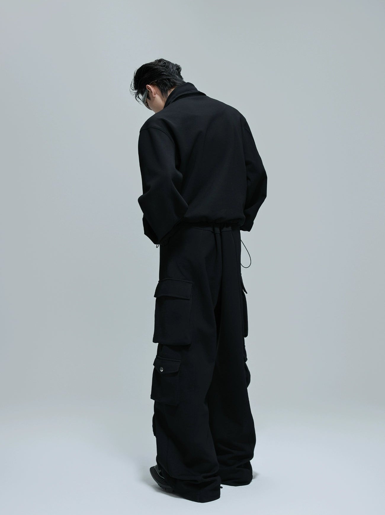 【25s Oct.】Casual Stand Collar Cropped Sweatshirt/Ribbon Pocket Pants