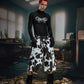 【25s Aug.】Deconstructed Patchwork Cargo Cow-Print Cropped Pants