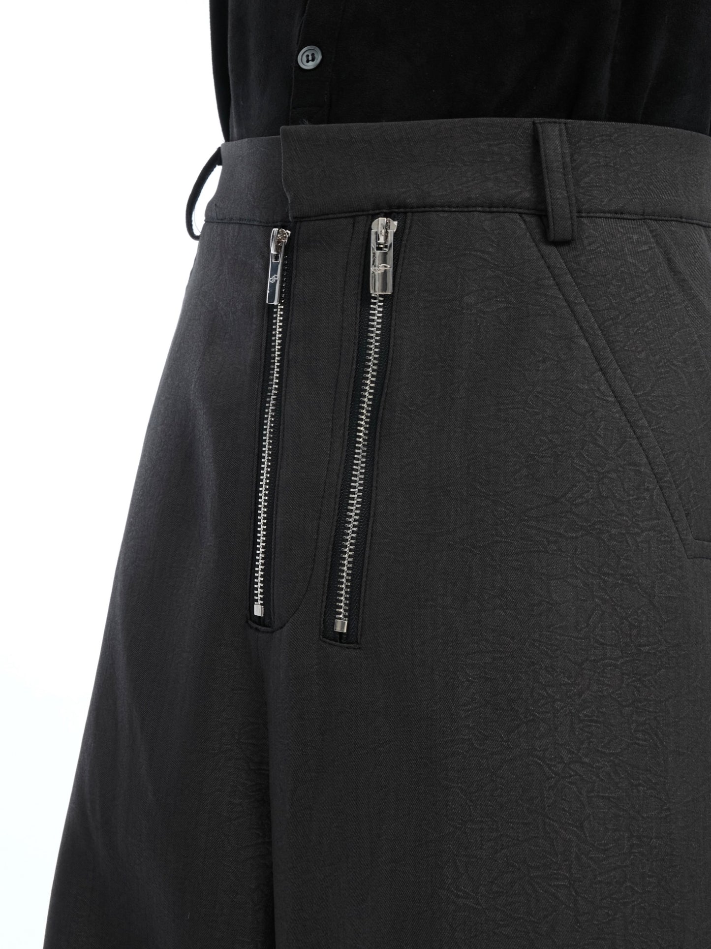 【25s Mar.】Niche Metal Double Zipper Straight Trousers