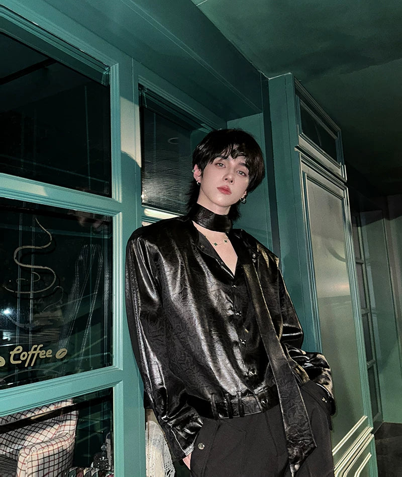 【26s Jan.】Minimal Leather Long-Sleeve Shirt Jacket