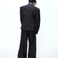Oversized collarless layered black suit pants