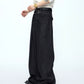 Oversized collarless layered black trousers