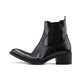 Pointed-toe Cowhide Upturned Toe Wizard Chelsea Boots