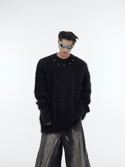 【23s September.】Solid Color Metallic Button Knitted Sweater