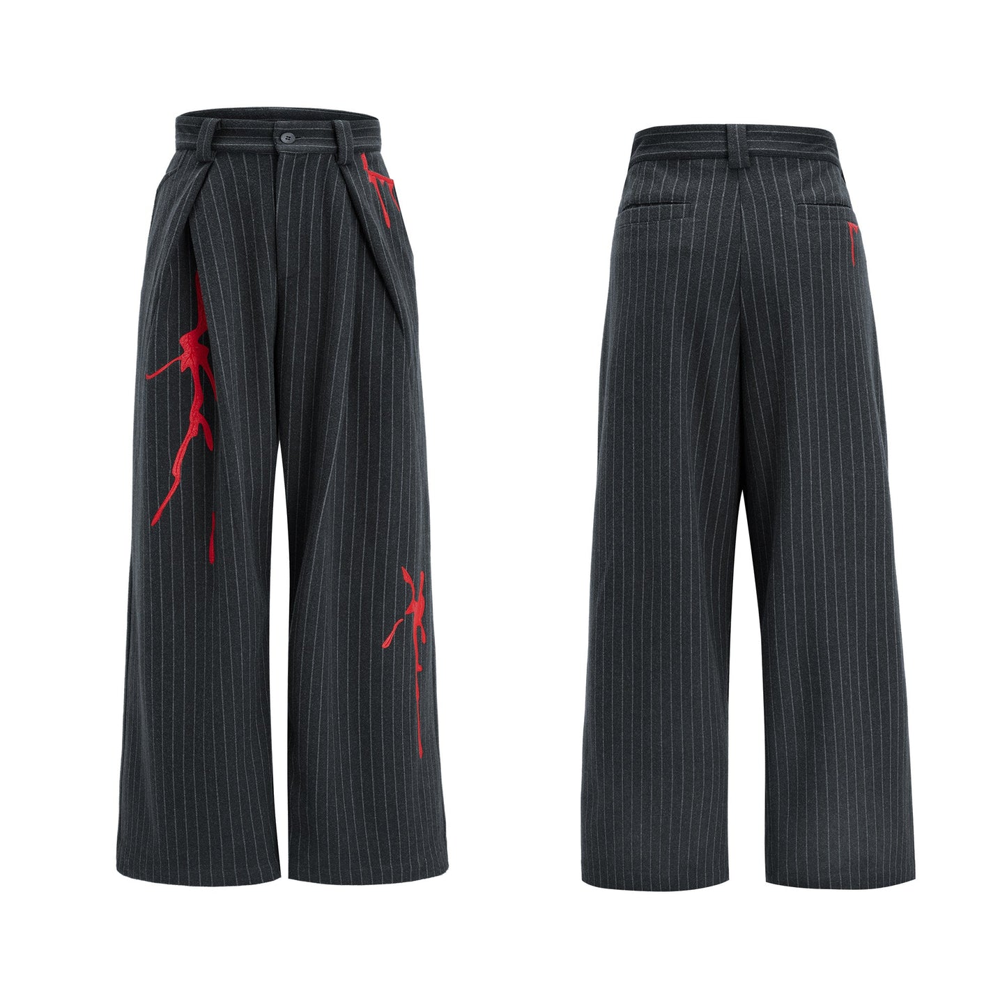 【25s Nov.】Retro Striped Paint Print Suit Jacket / Trousers