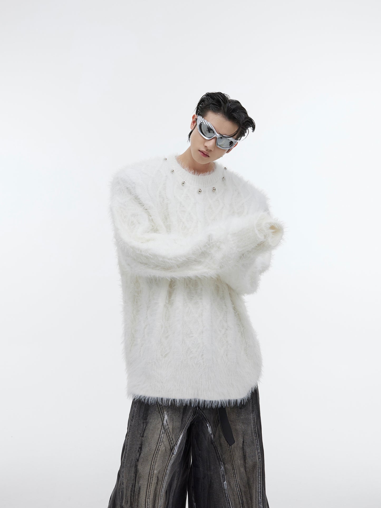【23s September.】Solid Color Metallic Button Knitted Sweater