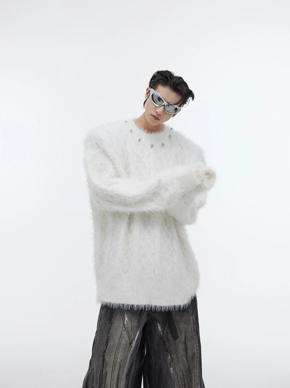 【23s September.】Solid Color Metallic Button Knitted Sweater ArtsKoreanMan