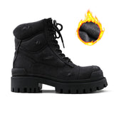 Retro Distressed Platform Martin Boots