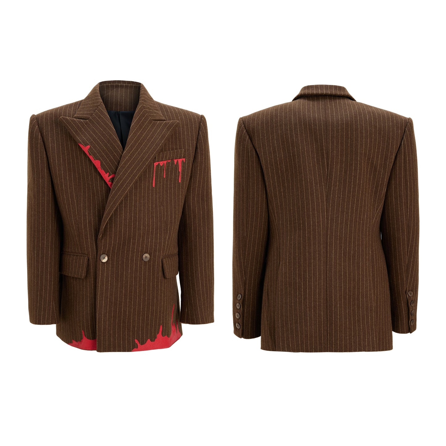 【25s Nov.】Retro Striped Paint Print Suit Jacket / Trousers