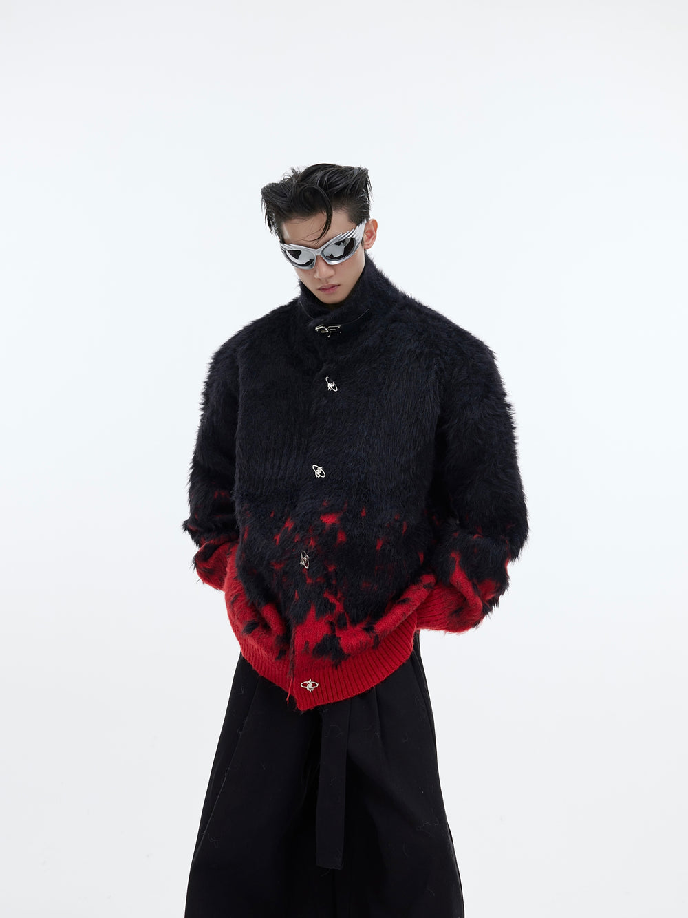 【23s December.】Christmas Gradient Stand Collar Faux Mink Sweater ArtsKoreanMan