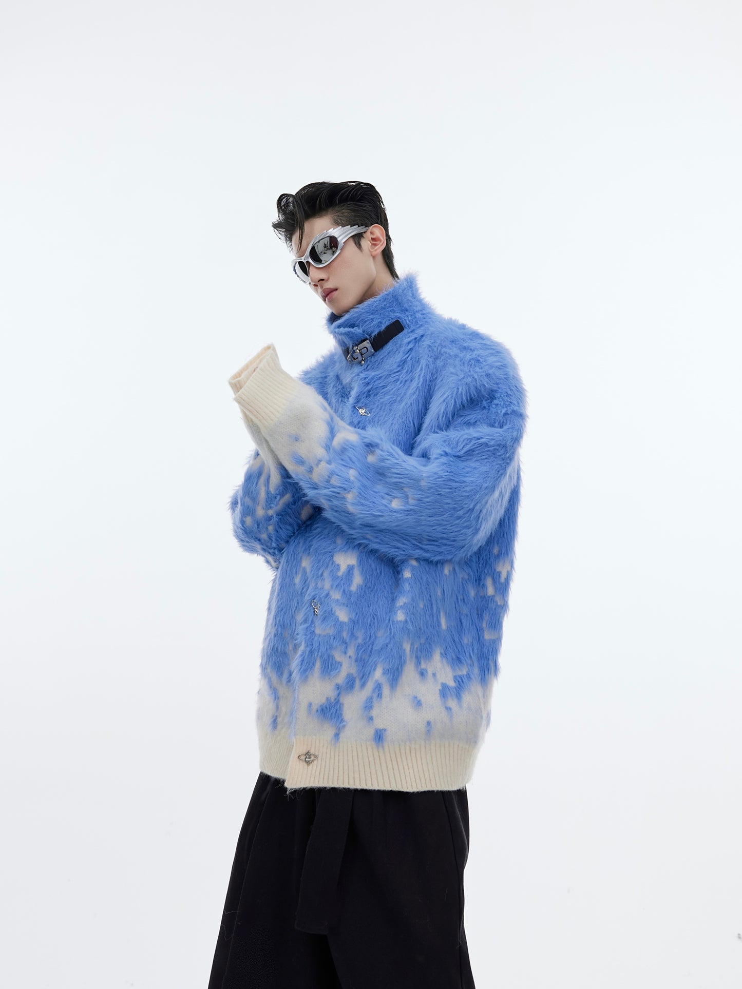 【23s December.】Christmas Gradient Stand Collar Faux Mink Sweater