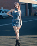 【23s August.】Trend Denim Vest Tight Skirt ArtsKoreanMan