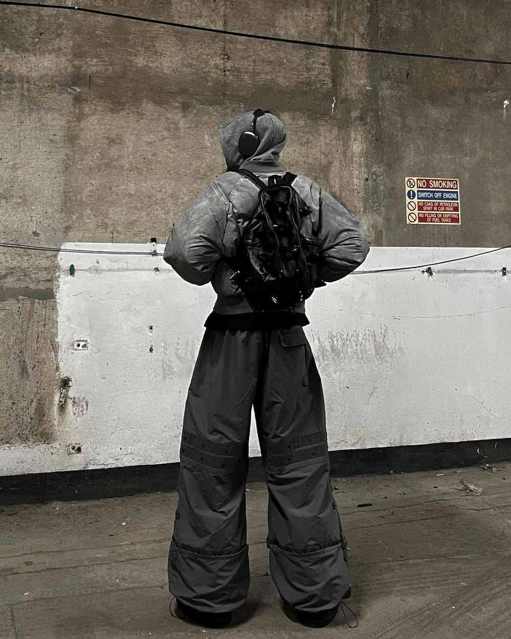 【23s November.】Distressed Fake Two-piece Design Sweatshirt Patchwork Cotton Jacket ArtsKoreanMan