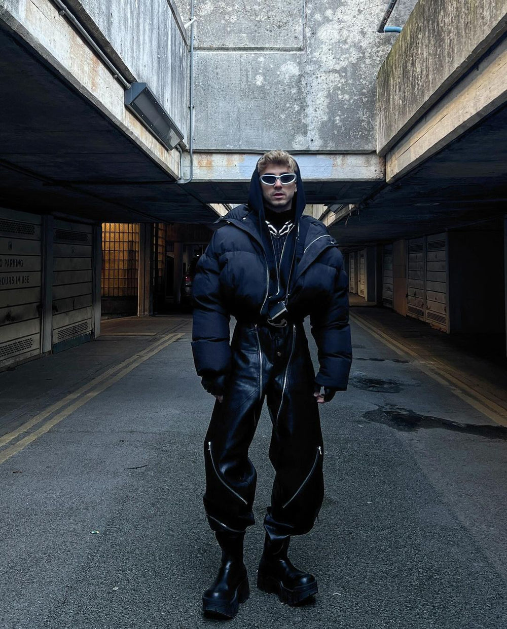 【23s October.】Snake Print Zipper Design Pu Leather Pants ArtsKoreanMan