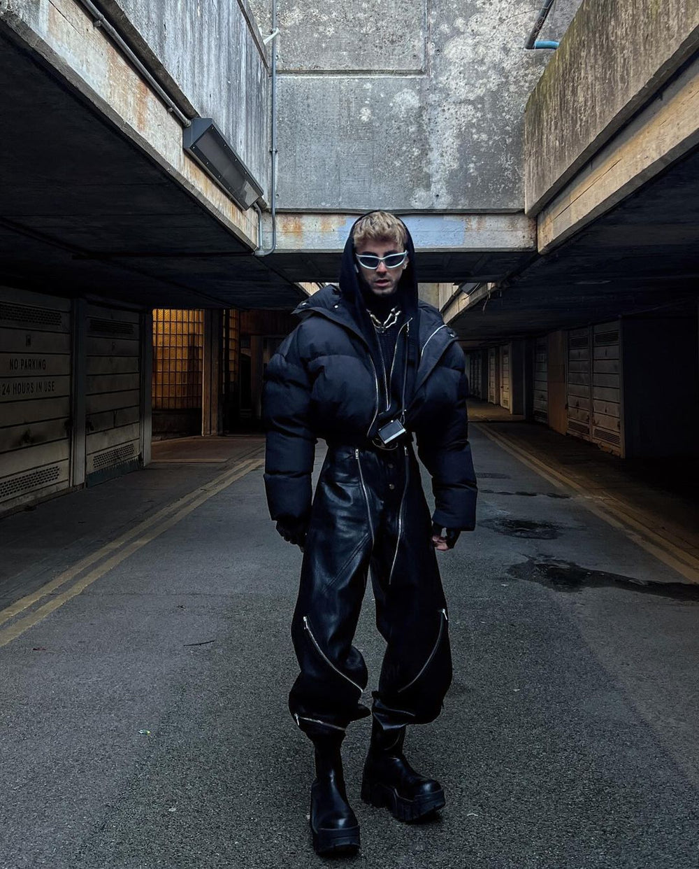 【23s October.】Snake Print Zipper Design Pu Leather Pants ArtsKoreanMan