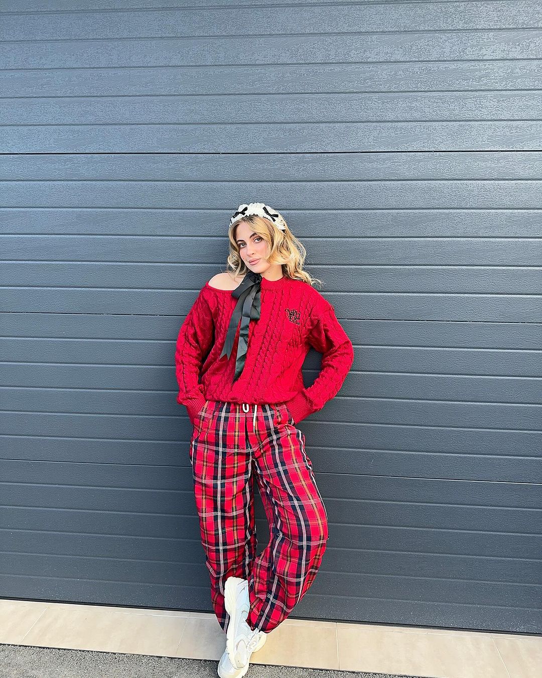 【23s December.】Christmas Red Plaid Casual Drawstring Sweatpants ArtsKoreanMan