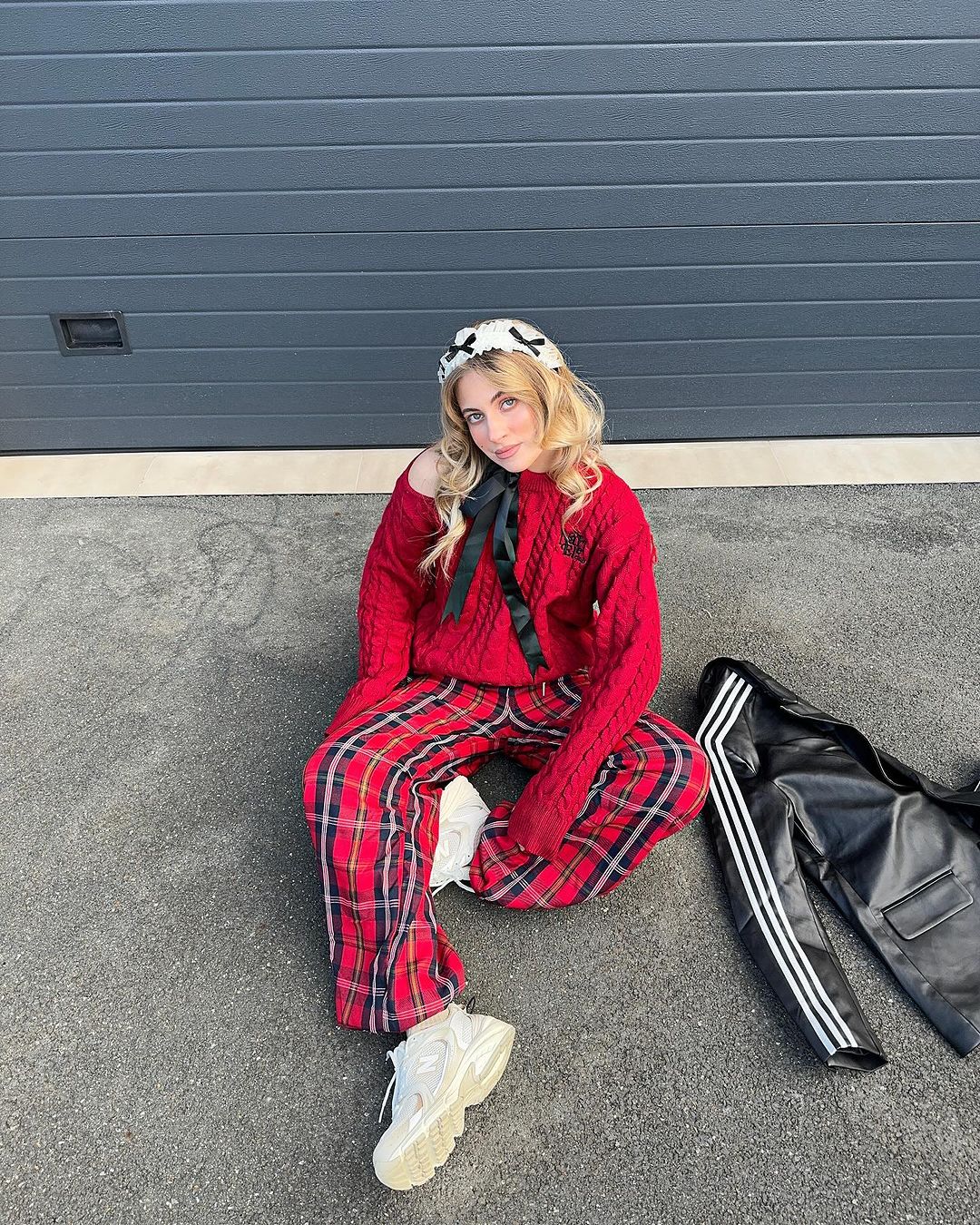 【23s December.】Christmas Red Plaid Casual Drawstring Sweatpants ArtsKoreanMan