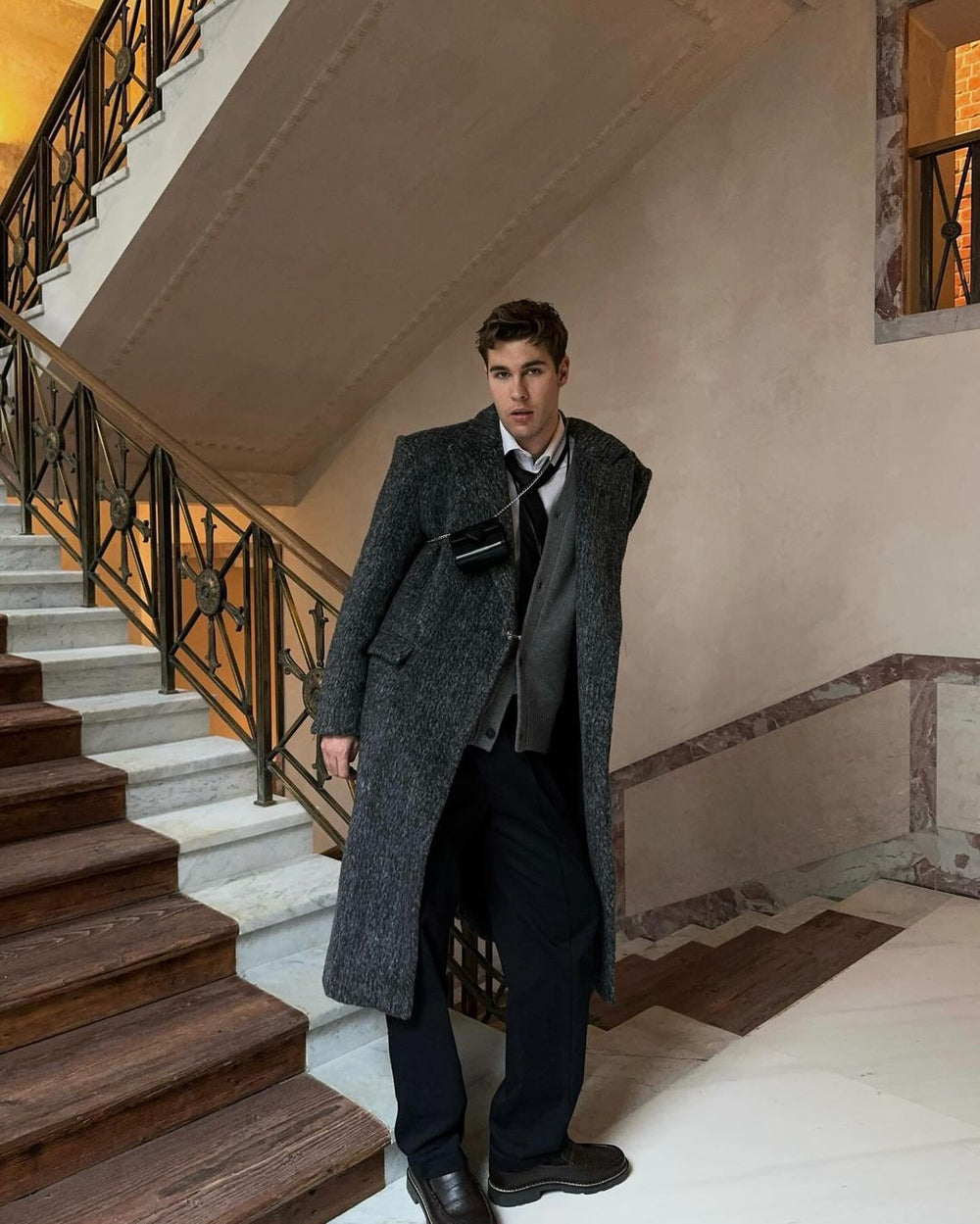 【23s October.】Oversized Shoulder-padded Wool Coat ArtsKoreanMan