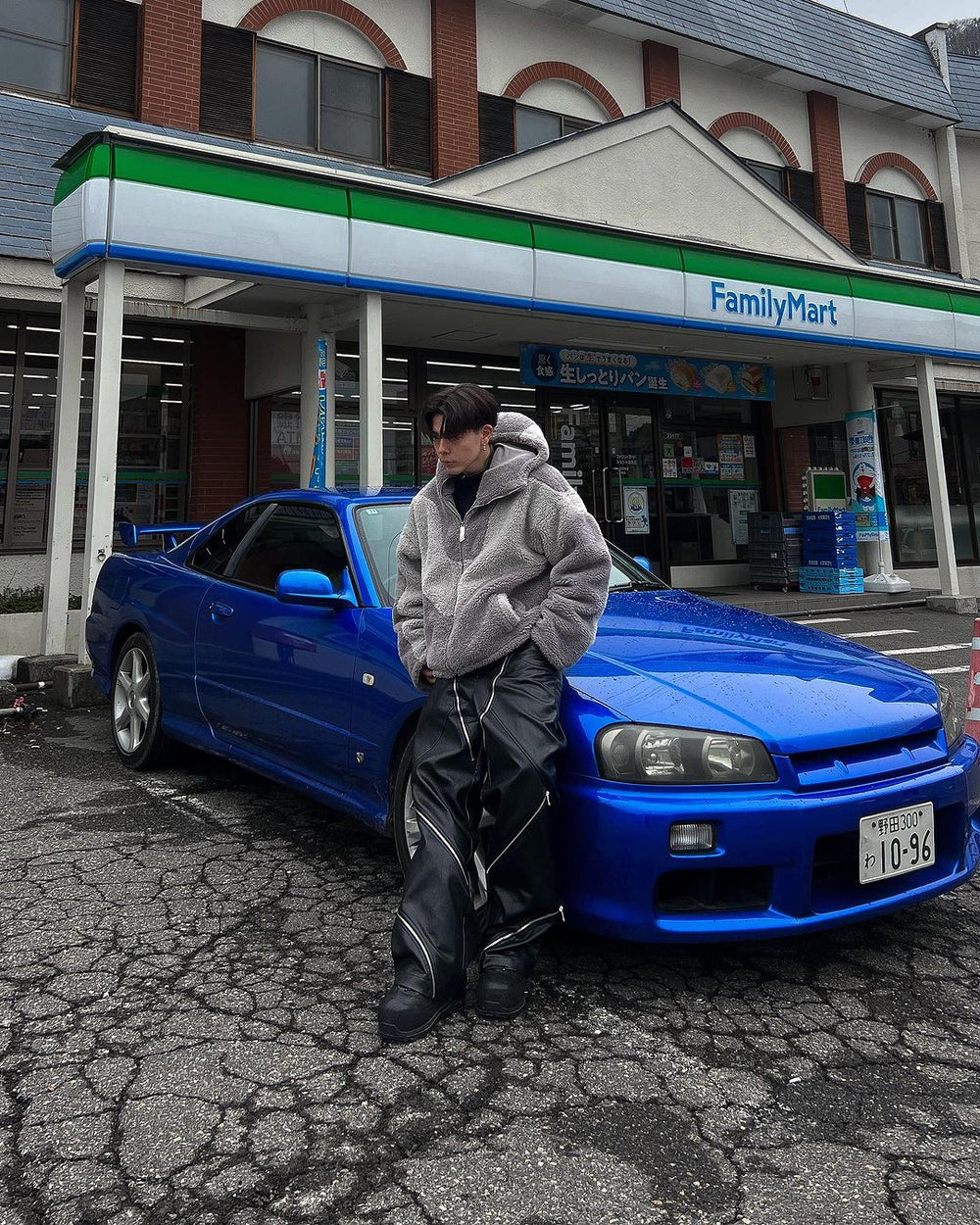 【23s October.】Snake Print Zipper Design Pu Leather Pants ArtsKoreanMan