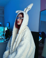 【23s December.】Cute Bunny Ears Hooded Sherpa Jacket ArtsKoreanMan