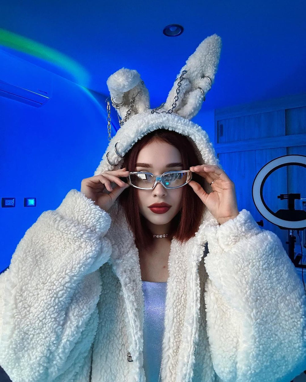 【23s December.】Cute Bunny Ears Hooded Sherpa Jacket ArtsKoreanMan