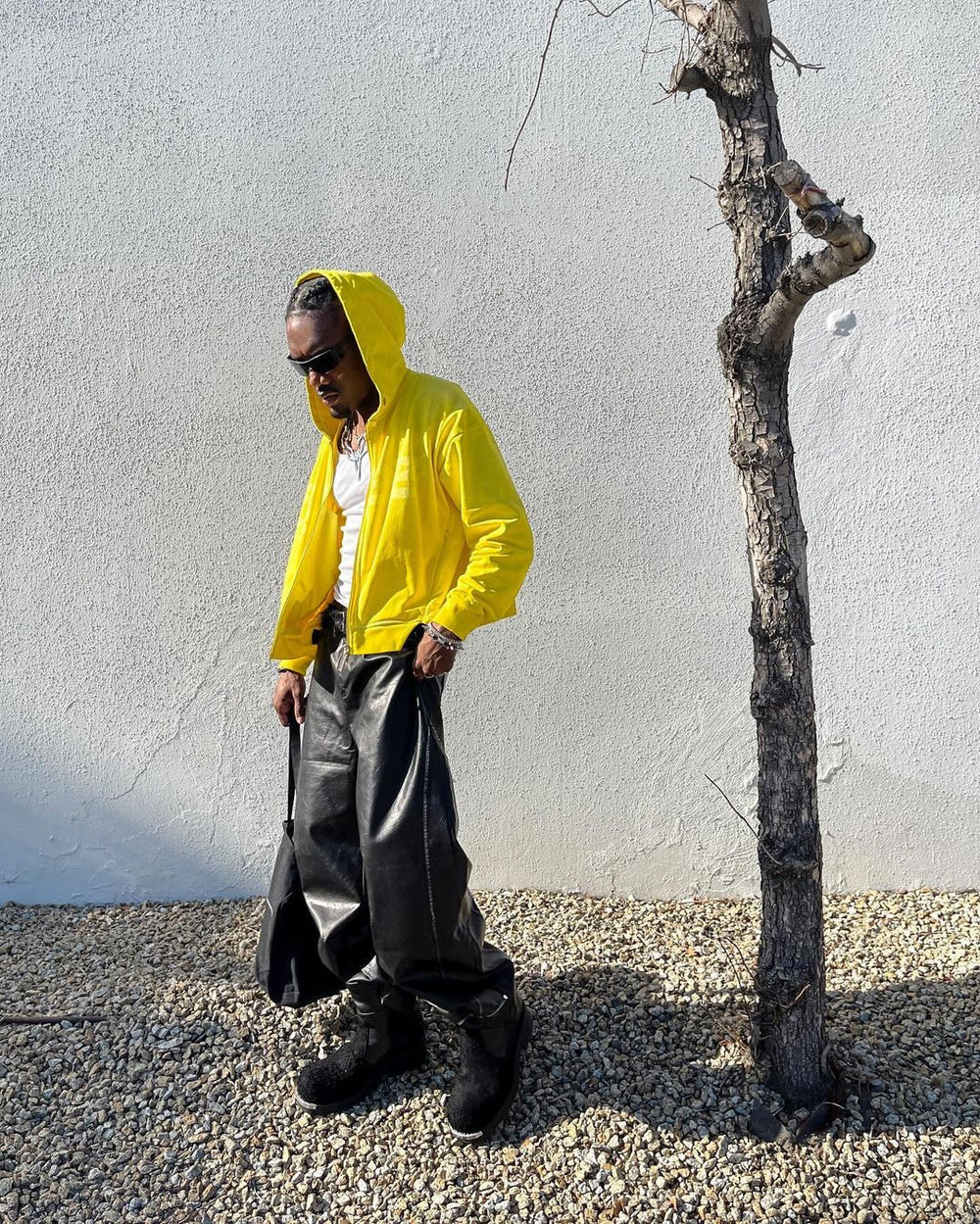 【24s March.】Deconstructed Three-dimensional Black Leather Pants ArtsKoreanMan