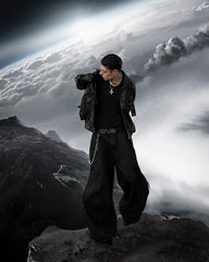 【23s Feb.】Button and Zip Leather Jacket ArtsKoreanMan