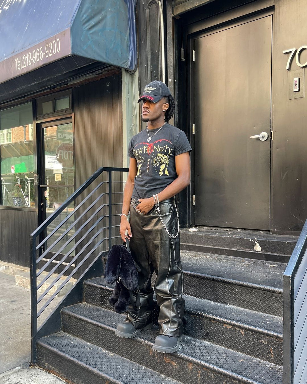 【24s March.】Deconstructed Three-dimensional Black Leather Pants ArtsKoreanMan