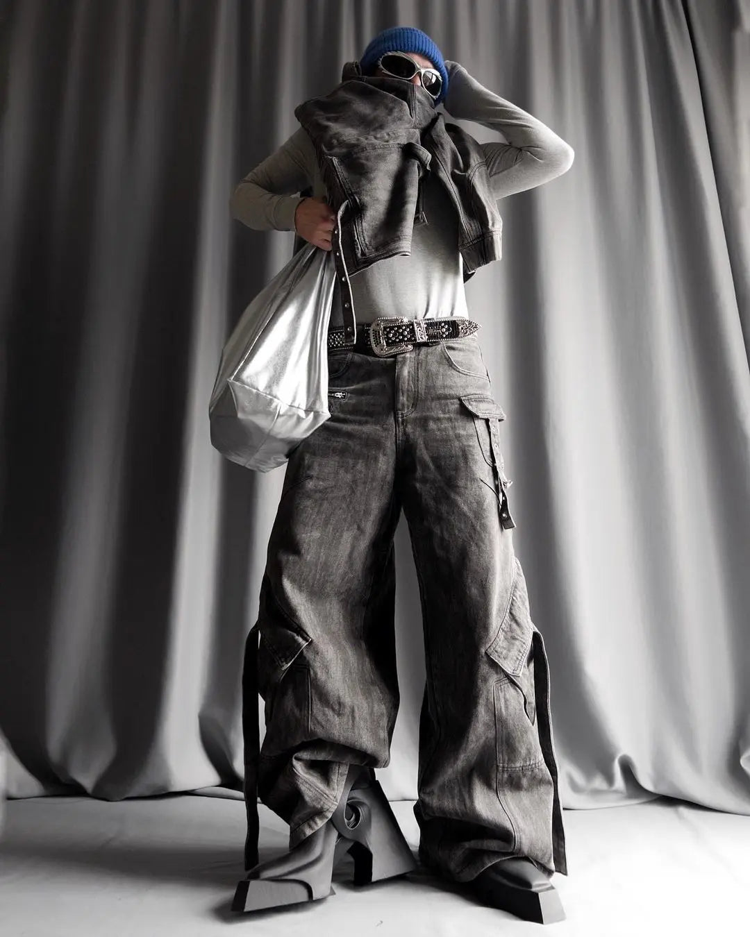 【23s September.】Vintage Denim Jacket  Baggy Cargo Pants Set ArtsKoreanMan