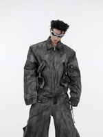 【23s September.】Vintage Denim Jacket  Baggy Cargo Pants Set ArtsKoreanMan