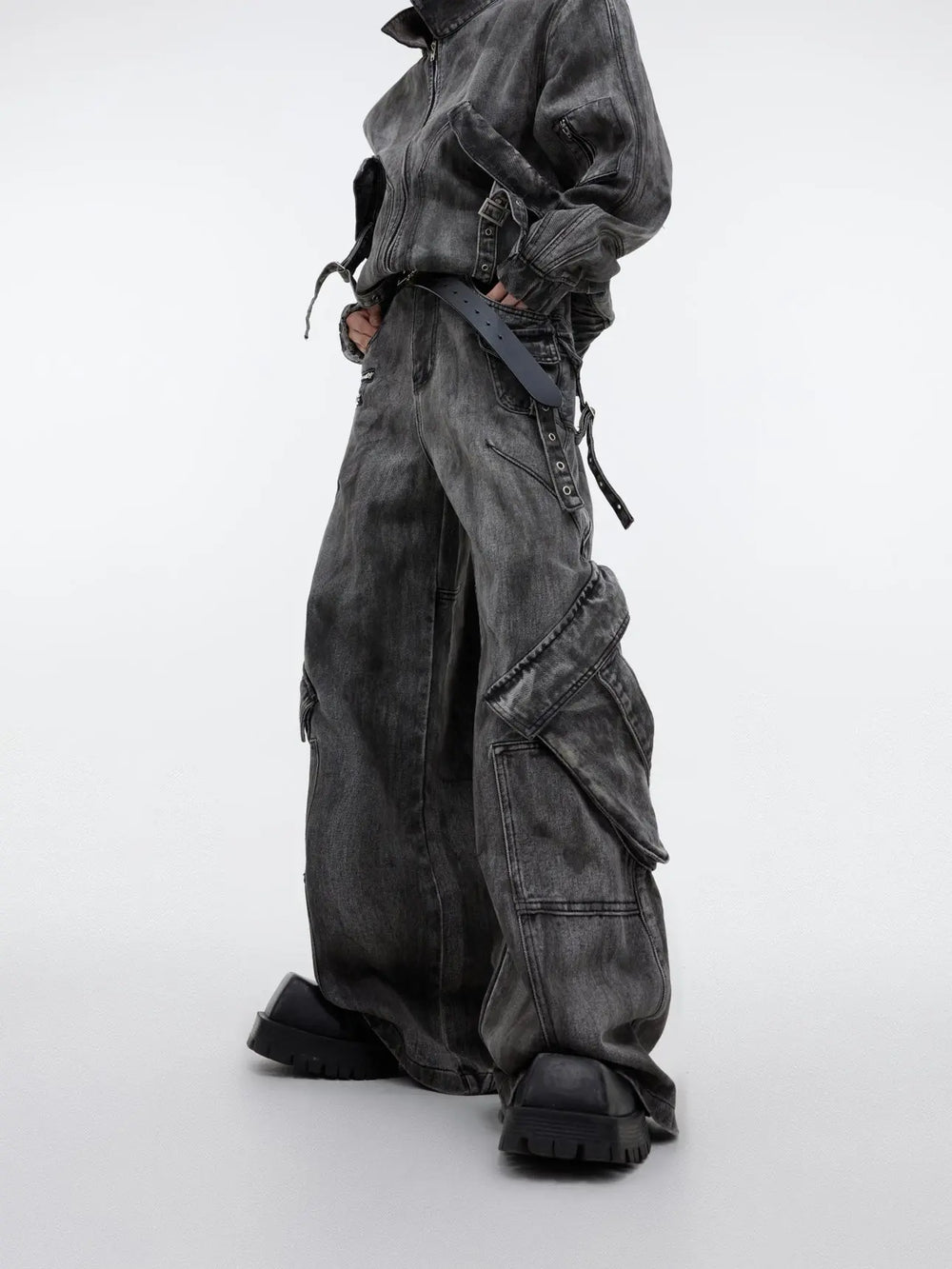 【23s September.】Vintage Denim Jacket  Baggy Cargo Pants Set ArtsKoreanMan