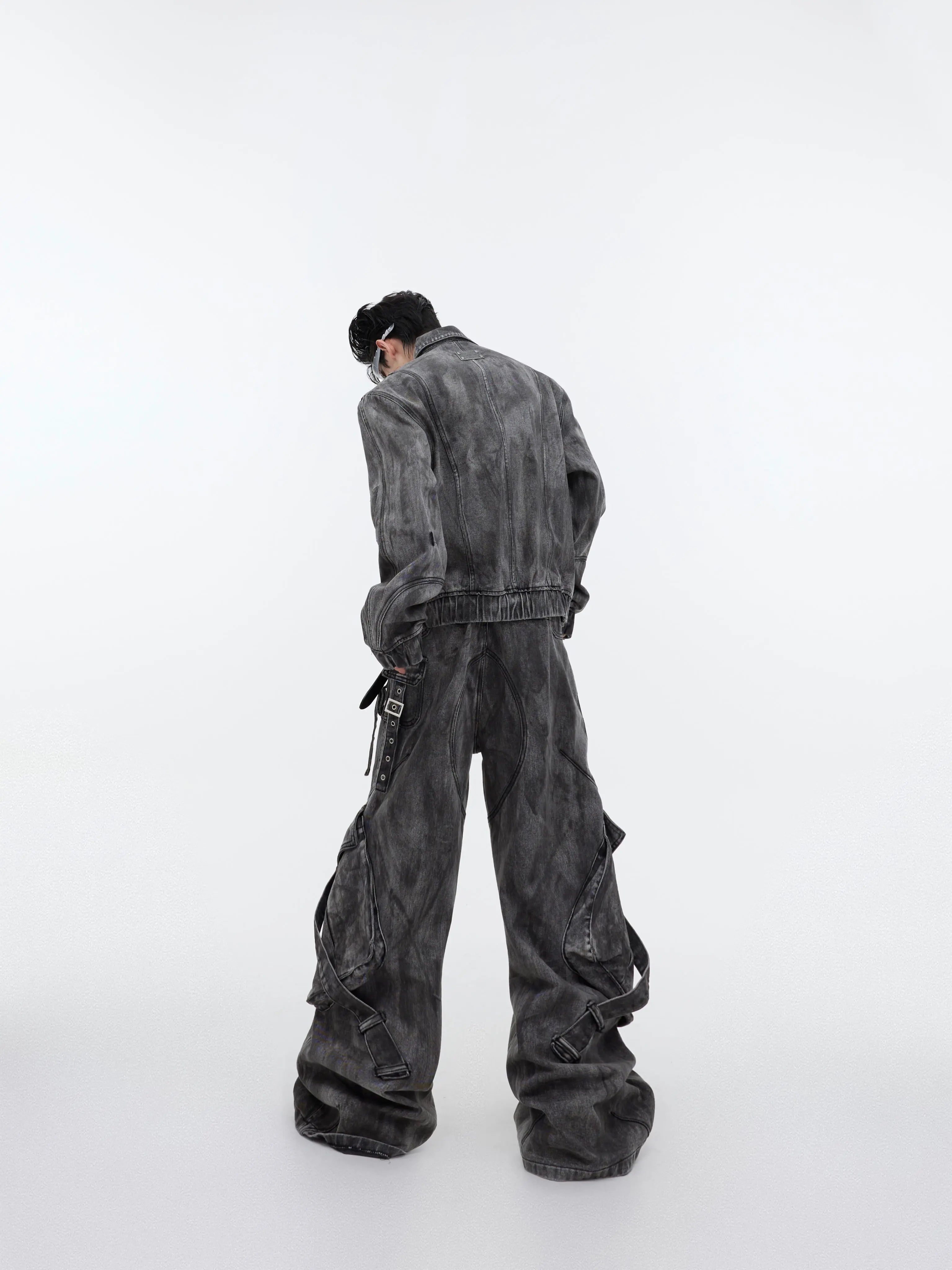 【23s September.】Vintage Denim Jacket  Baggy Cargo Pants Set ArtsKoreanMan