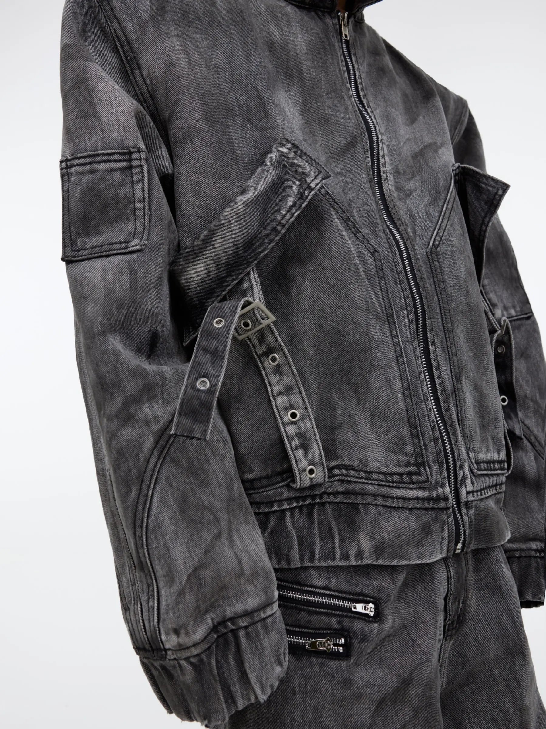 【23s September.】Vintage Denim Jacket  Baggy Cargo Pants Set ArtsKoreanMan
